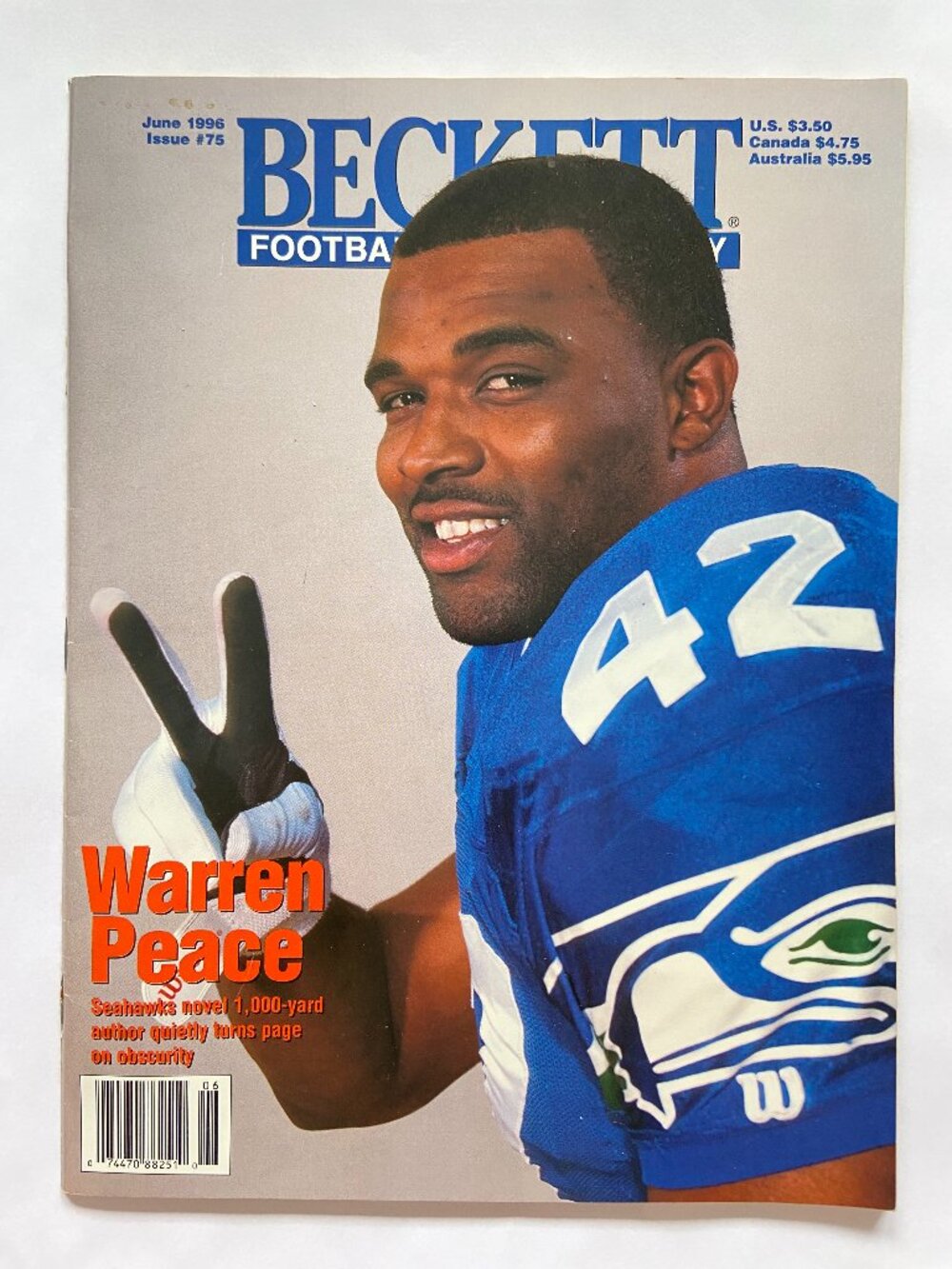 Beckett Football Card Magazine June 1996 Issue #75 Chris Warren Cover No Label